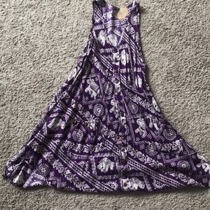 Purple Elephant Dress with Pockets
